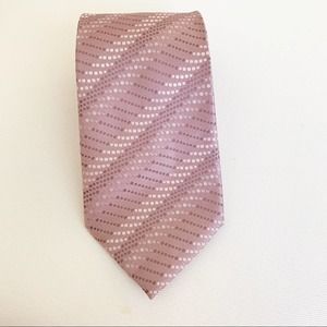 Kenneth Cole Pink Swiss Dot Print Silk Tie